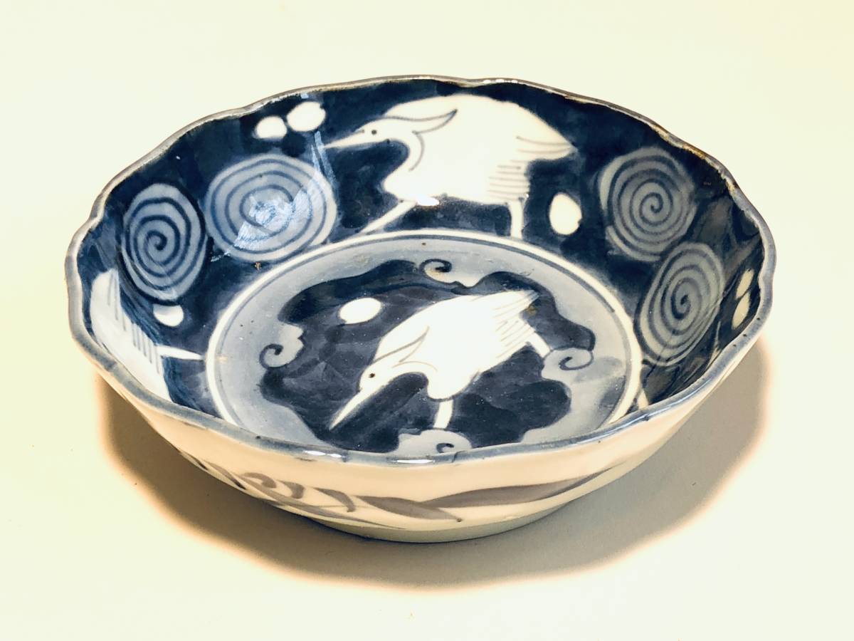 古陶磁 古伊万里 白磁染付山水図長皿 無傷完品 （江戸期）