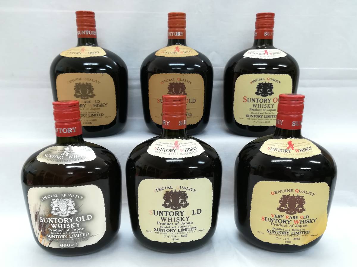 飲料・酒 サントリーオールド原酒など 歴代ラベル ミニボトル6本セット