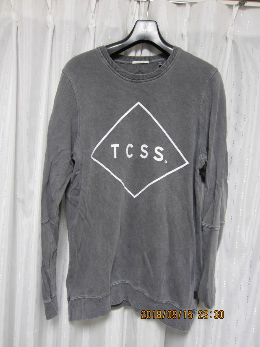超美品　ＴＣＳＳ　トレーナー　スエット　グレー　Ｌ　サーフ系