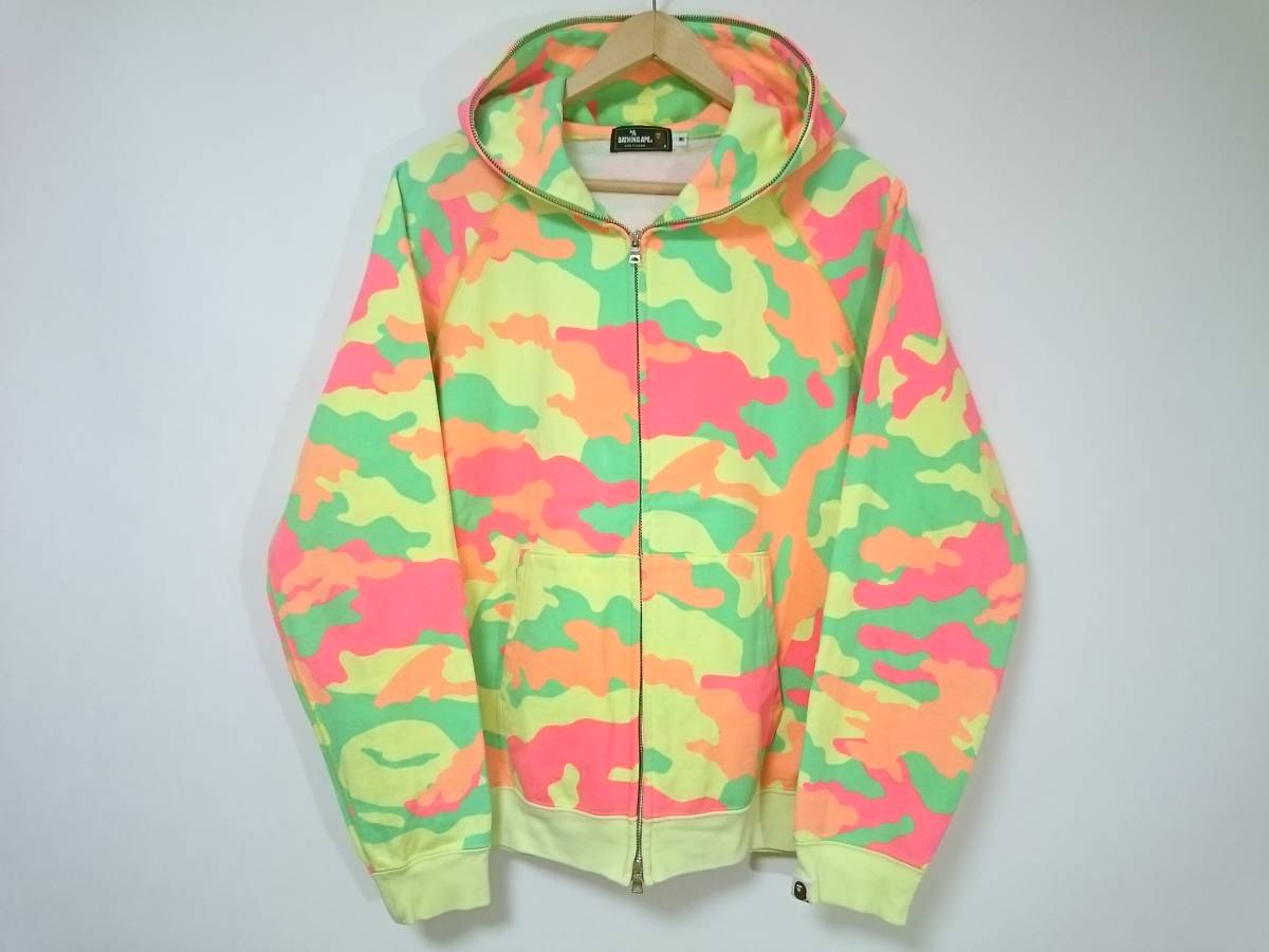 正規品，人気 A BATHING APE エイプ 蛍光カモ スウェット パーカー ネオン BAPE(その他)｜売買されたオークション情報、yahooの商品情報をアーカイブ公開 - オークファン 男性用