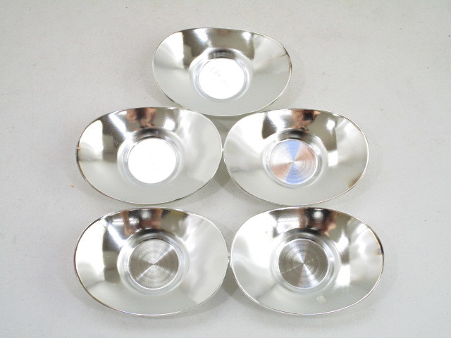 5客セット : 茶托 本錫製 径約9.8cm 煎茶道具 無地 精峰