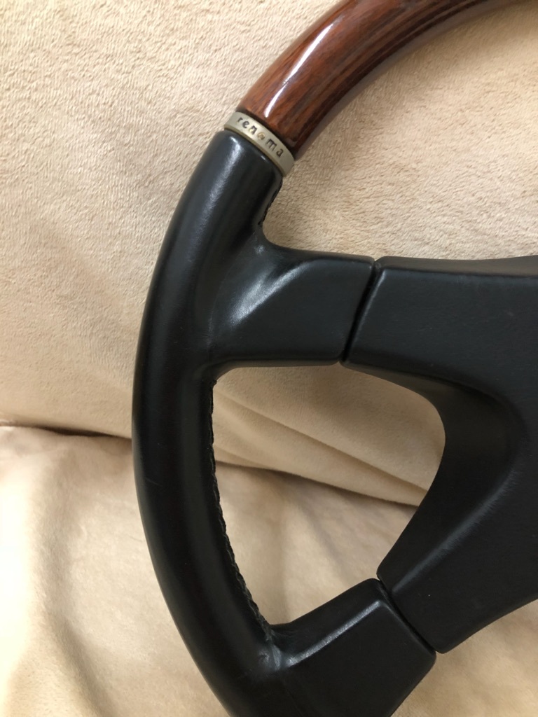 希少 レア renoma レノマ ウッド×レザー コンビ ステアリング ハンドル