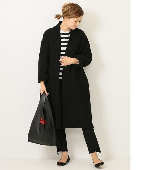 ドゥーズィエムクラス 2018AW ダブルフェイスノーカラーコート ,☆必ず 