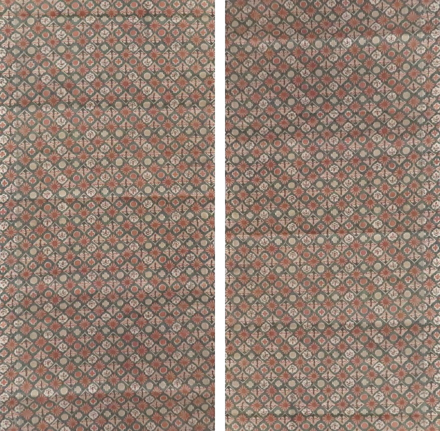 アンティーク☆木綿和更紗・大正更紗☆帯・解☆2枚計3，8ｍ◇ネコポス発送！