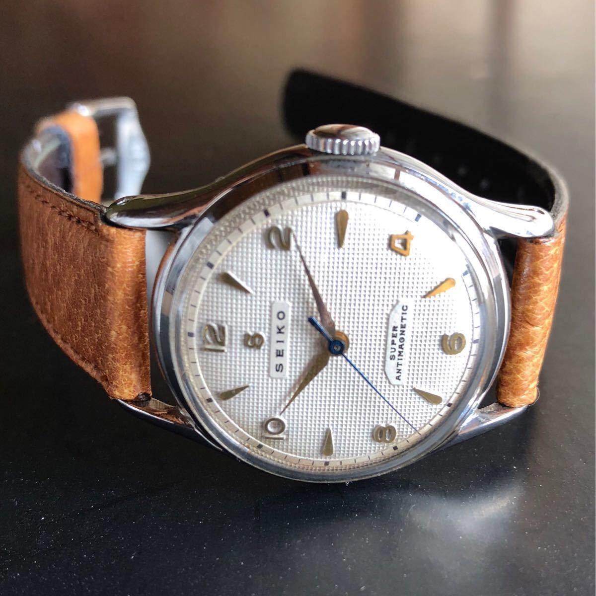 希少装飾文字盤 SEIKO スーパー 1956年 手巻 Sマーク セイコー 稼働 