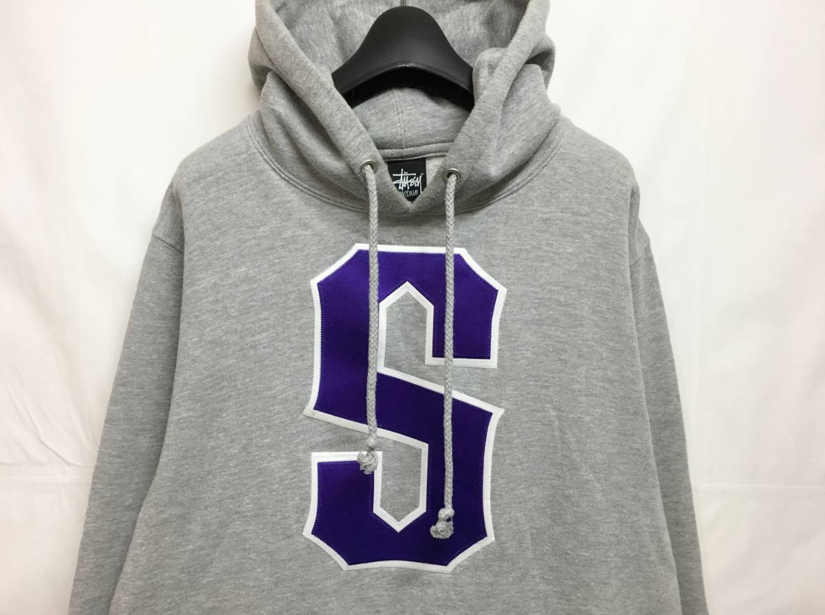 STUSSY ステューシー Sロゴ プルオーバーパーカー M グレー
