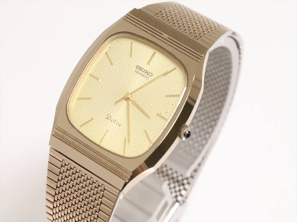 可動品【セイコー/SEIKO】ドルチェ 7731-5091 ゴールド文字盤 スクエア