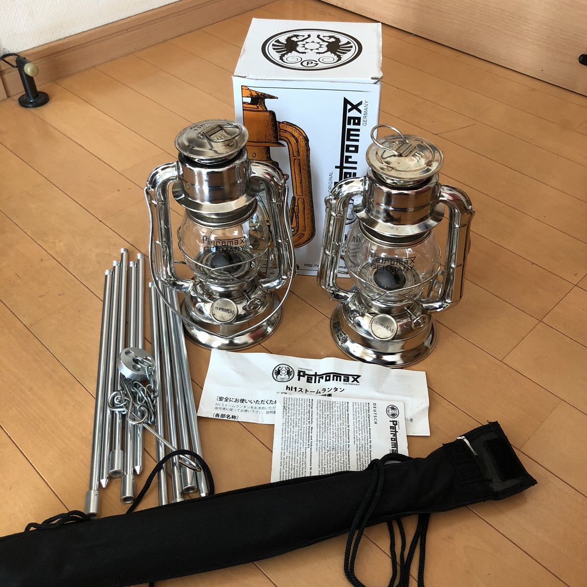 Petromax hl1ストームランタン 2個 & DUG焚火缶トライポッドDG