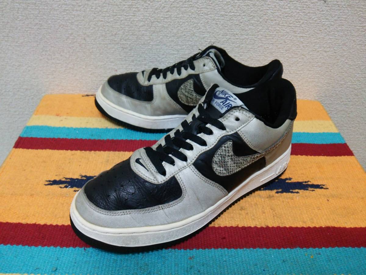 超限定! ★ 人気カラー！ エア フォース 1 LOW 黒蛇 スネーク リフレクター×黒×蛇柄 air force 検索 白蛇 cocoa snake max 茶蛇 