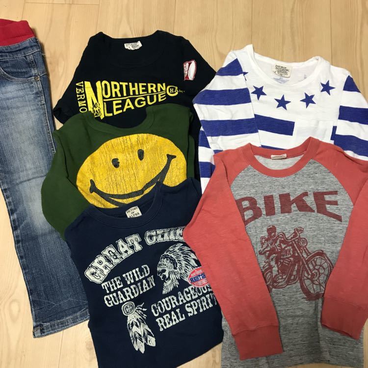 ☆F.o.KIDS.EASTBLUE.ALPHA.JUNKSTORE☆長T、トレーナー、デニム6枚セット 120