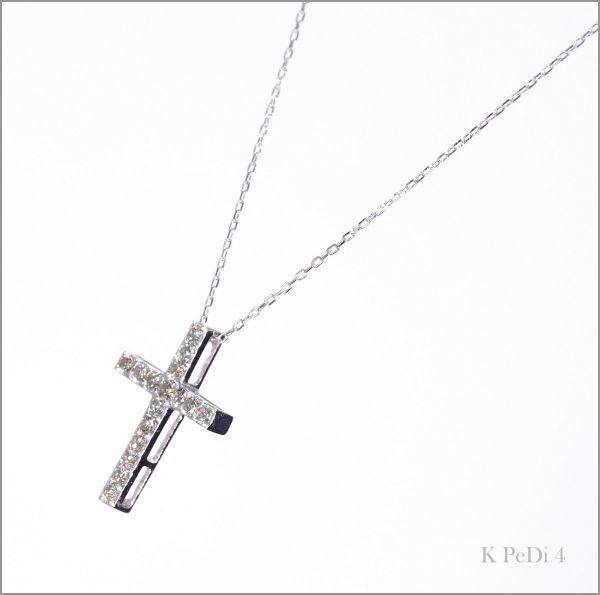 1円スタート】最高級 ダイヤモンド ネックレス 18KWG 18金 刻印有 