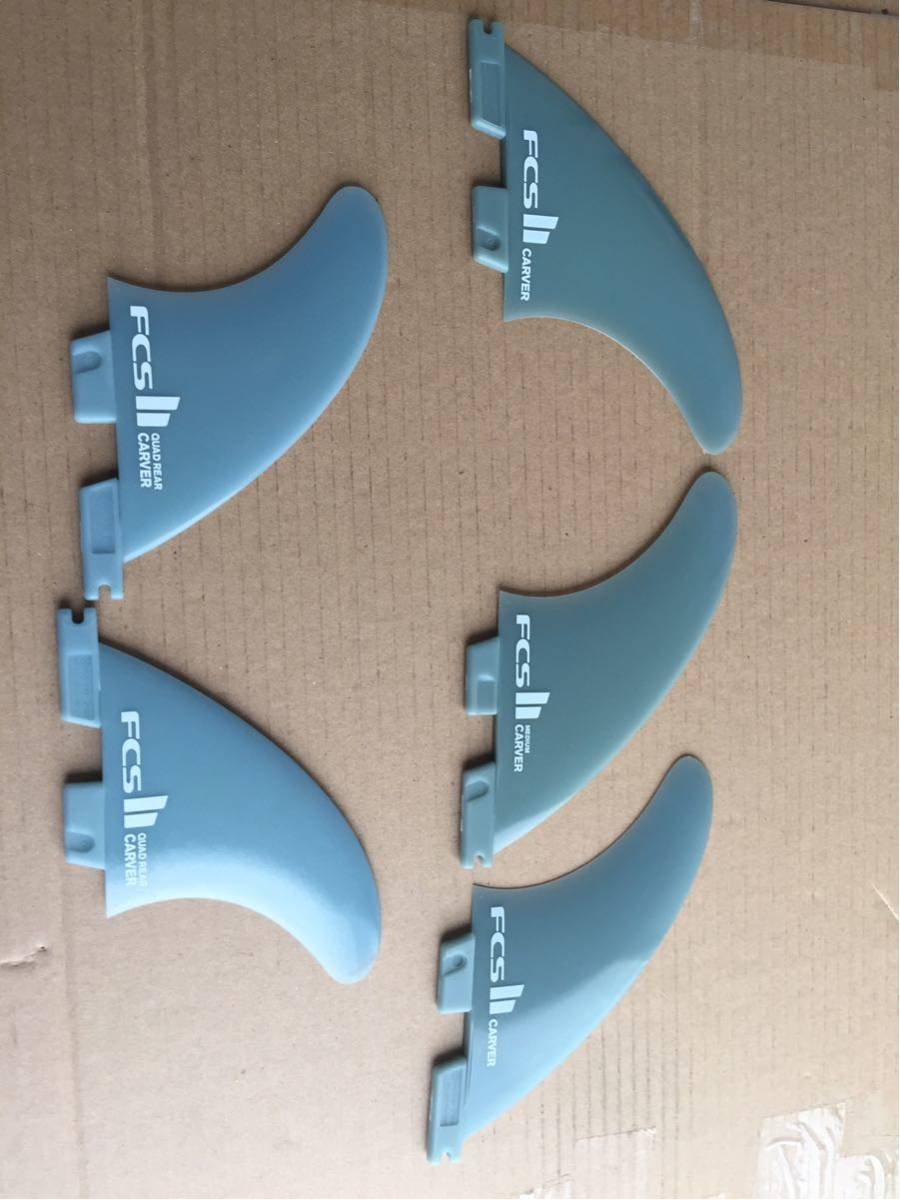 FCS Carver II Medium Tri Fins Set Quad PC Rear - Fin Glass Neo