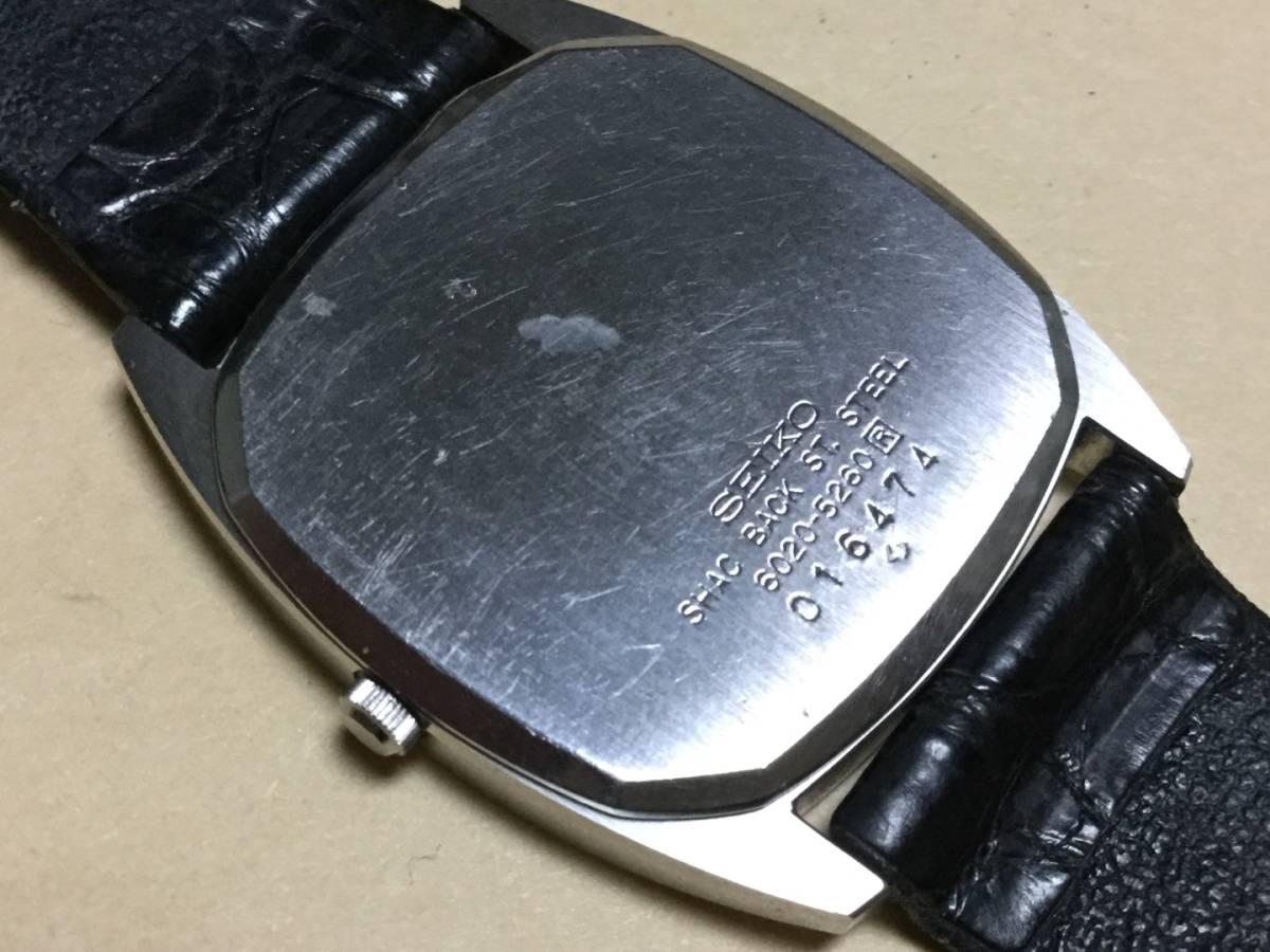 SEIKO セイコー 初期ドルチェ 超硬ケース 6020-5260 黒文字盤 クォーツ