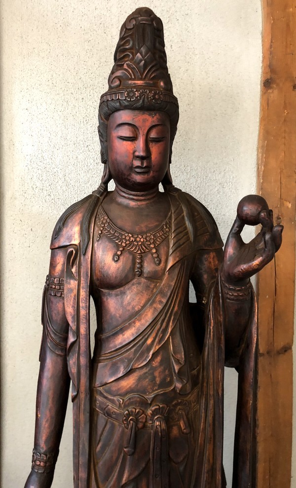 仏像 仏教美術 木彫 | 木造観音菩薩立像 木彫菩薩立像 木彫り仏像 神具