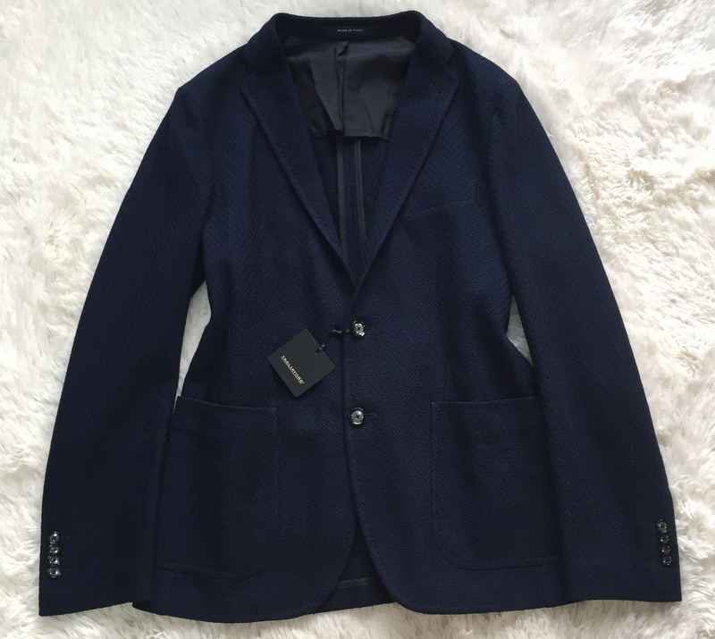 【新品】至高の上品感 イタリア製 TAGLIATORE タリアトーレ 最高級 ネイビー ワッフル生地系 ジャケット 50 Ｍ～Ｌ位 