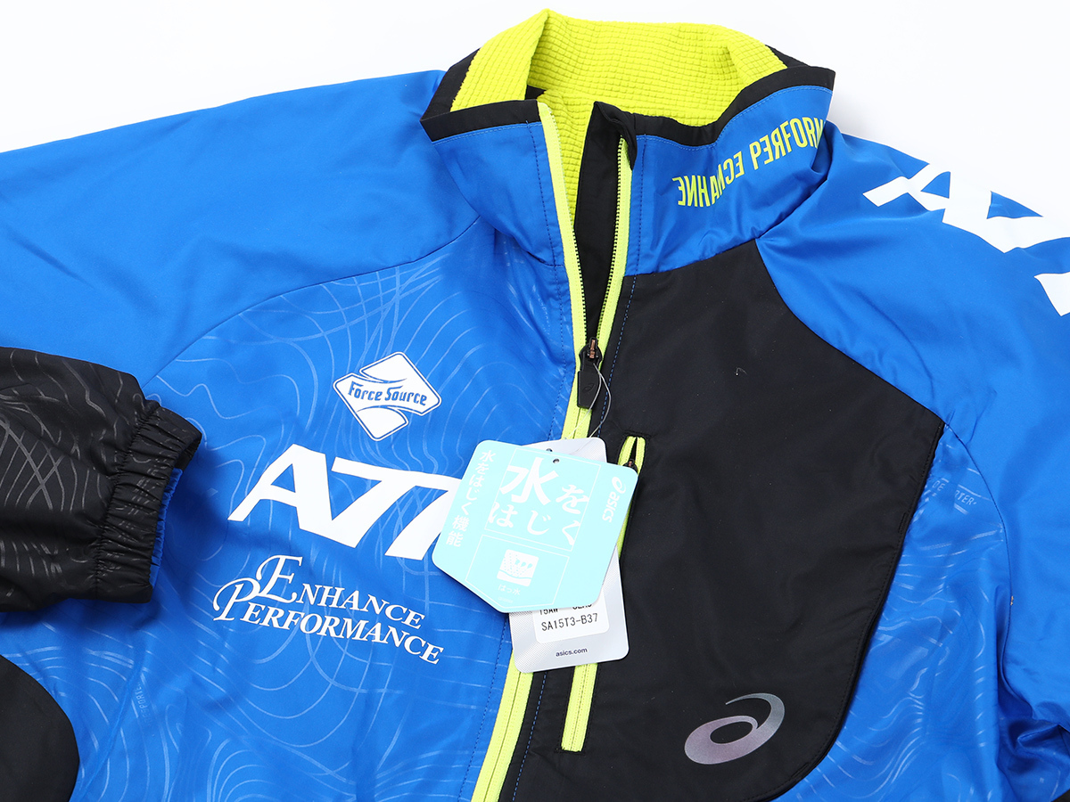 ★送料無料(税抜12000円以上)asics アシックス A77 新品 メンズ 裏起毛 保温 ウインド ジャケット 上下セット 青黒[SETXAW713-4390-L]五 asics アシックス A77 ジャージの通販 a77 ウインドバリア
