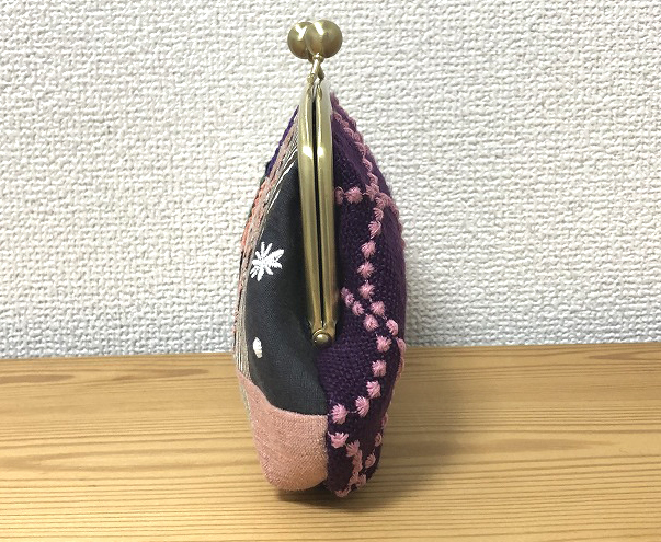 ミナペルホネン ハンドメイド がま口親子長財布 希少tarte sandrose