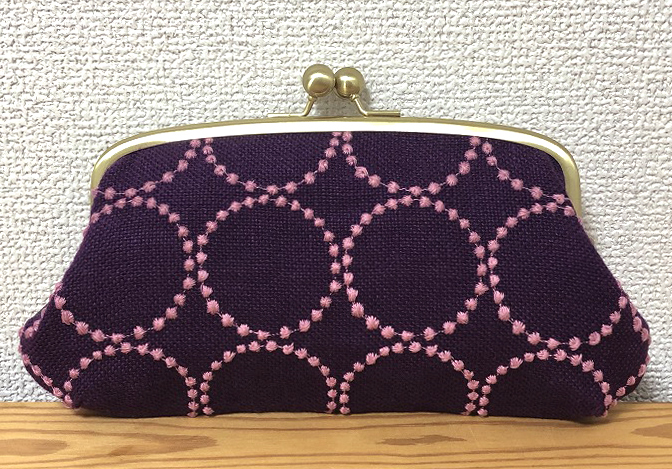 ミナペルホネン ハンドメイド がま口親子長財布 希少tarte sandrose