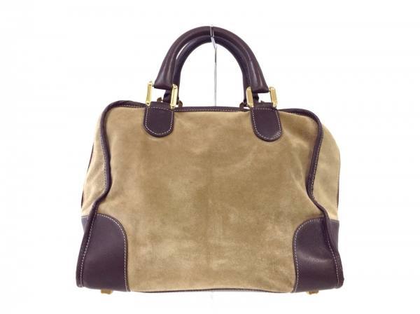 ロエベ LOEWE バッグ ハンドバッグ スエード×レザー ライトブラウン