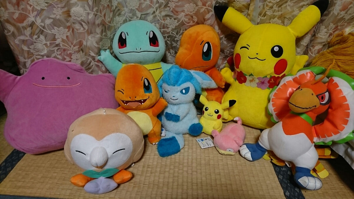 ※ポケモンぬいぐるみ大量セット!! ピカチュウ ゼニガメ ヒトカゲ モクロ メタモン グレイシア ホウオウ 