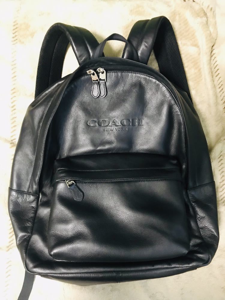 超美品正規メンズコーチバックパックリュックcoachmensレザーバッグ コーチ メンズ COACH バックパック ゴッサム チャコール