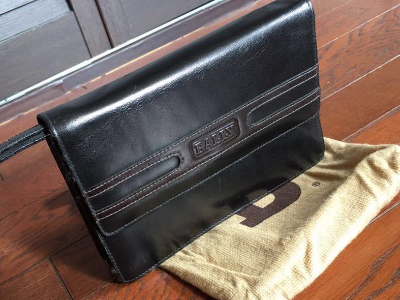 バッグBALLY BALLYバリー☆上質カーフメンズセカンドバッグ☆黒美品