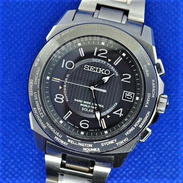 SEIKO ◇ ブライツ ワールドタイム 電波ソーラー ブライトチタン 