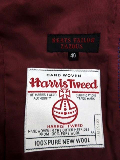 reats tailor zazous ハリスツイード ウールコート W64 HARRIS TWEED