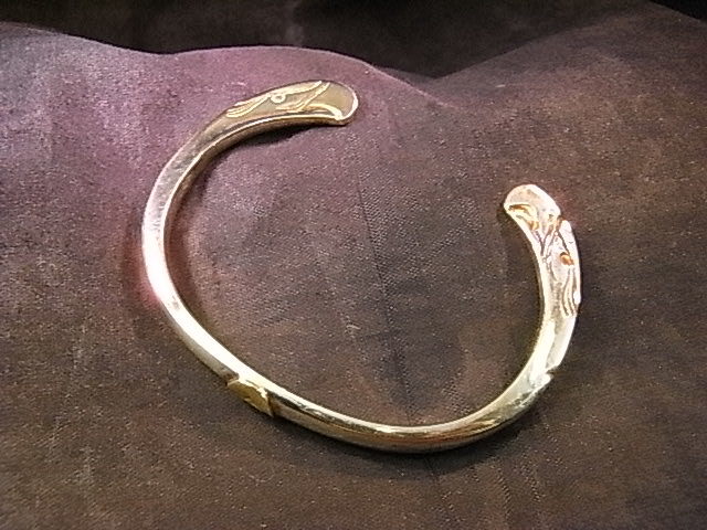 goro's ゴローズ　old　金　メタル　付き　顔　バングル　イーグル　ブレス_3