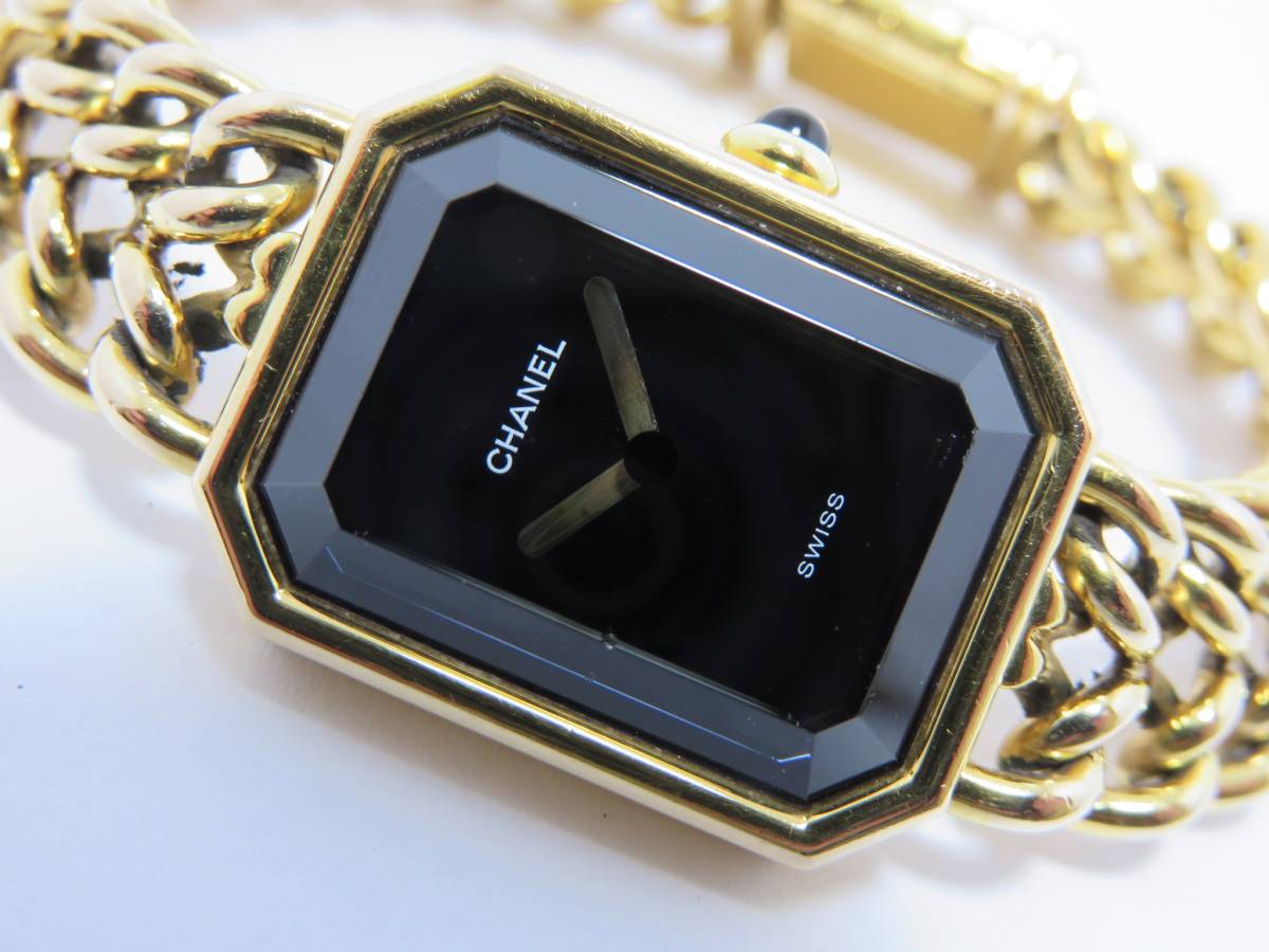 美品 シャネル CHANEL プルミエール XL クオーツ ブラック 文字盤 2針 