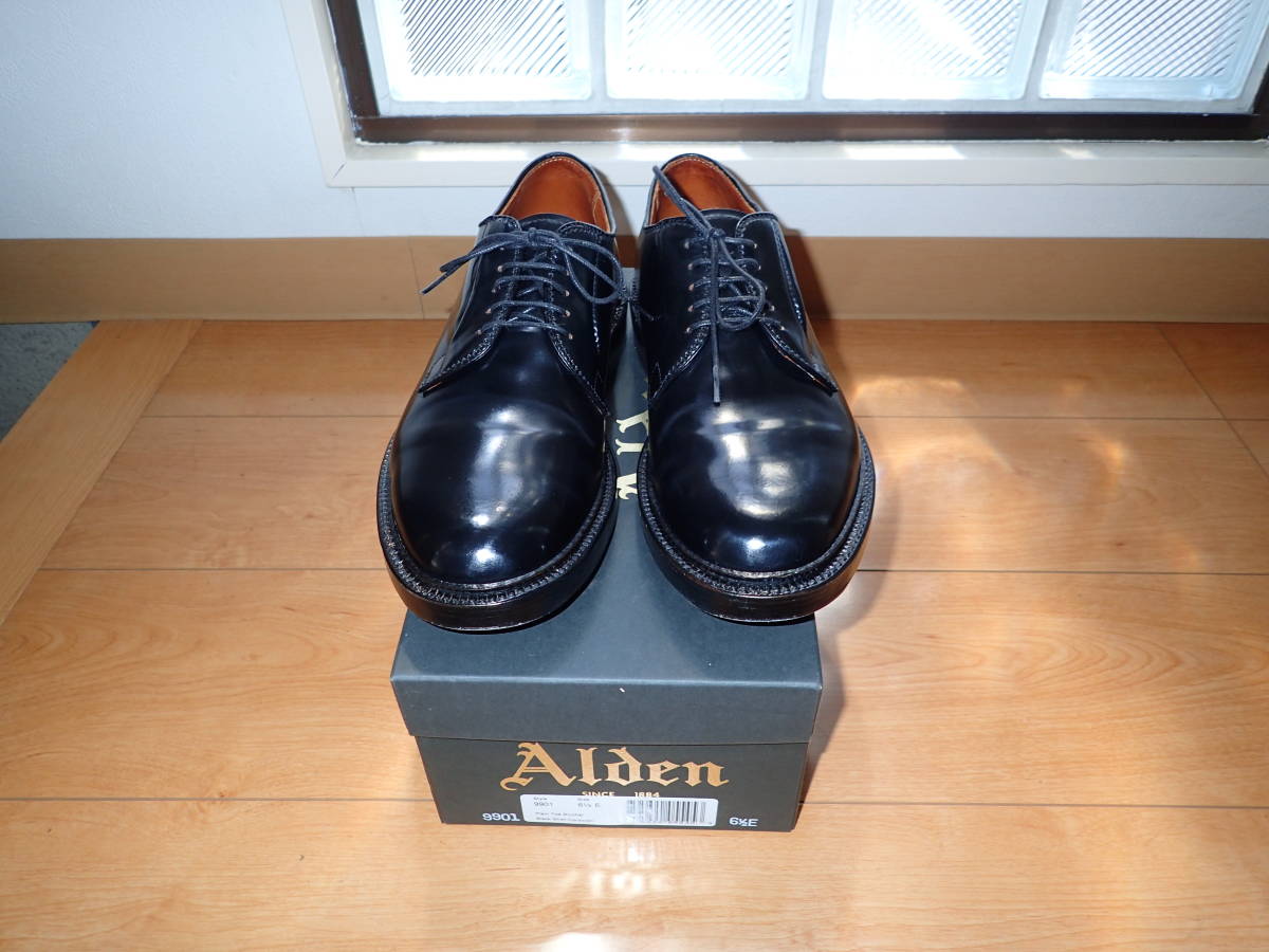 alden 990 プレーントゥ コードバン ブラック US 6.5D オールデン
