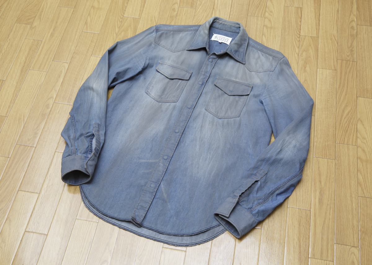 MaisonMargielaデニムシャツ40極美中古インディゴ付属品無メゾン 
