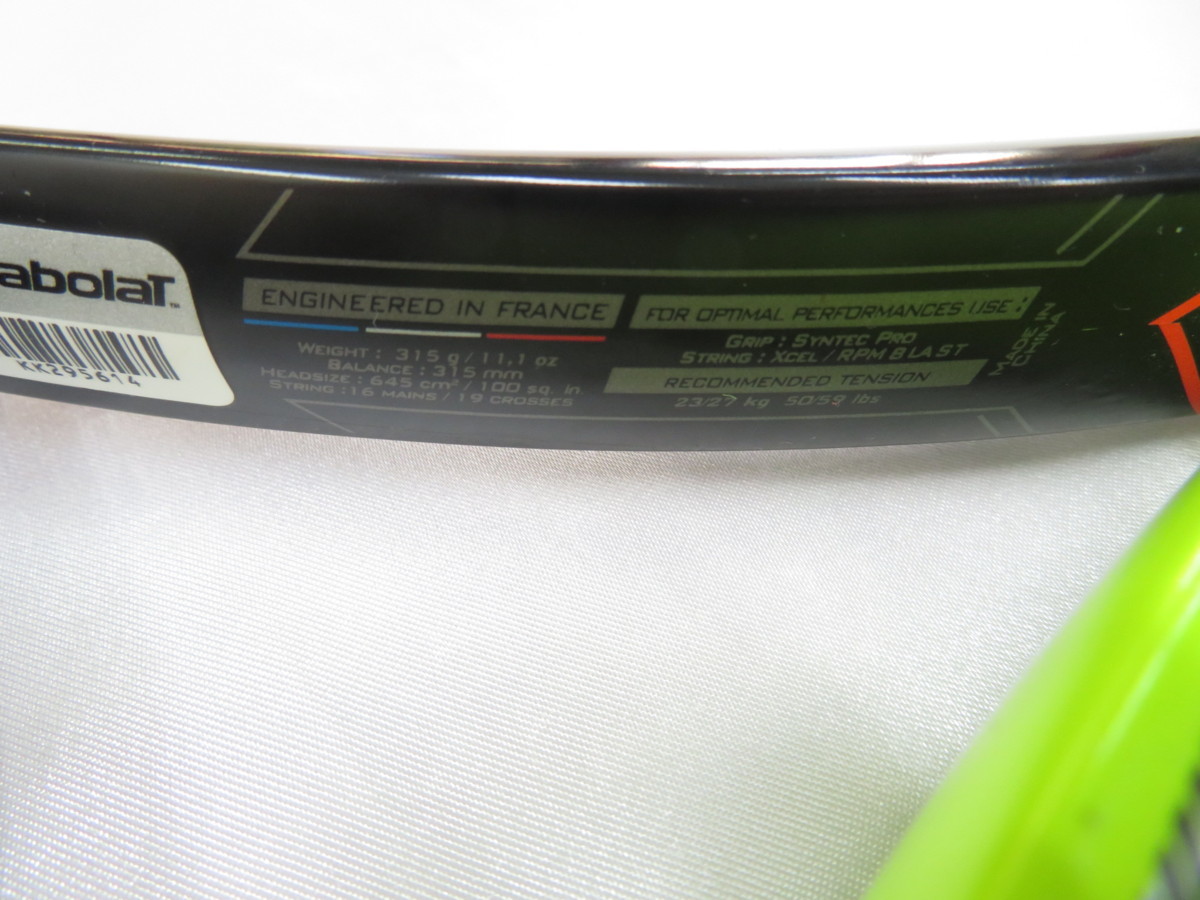 ☆Babolat バボラ ピュアアエロ ツアー グリップ2 硬式テニスラケット