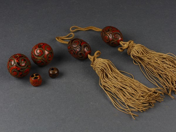 宇】具利細工 風鎮 一対 二点 時代物 堆朱 AB179 - Yahoo
