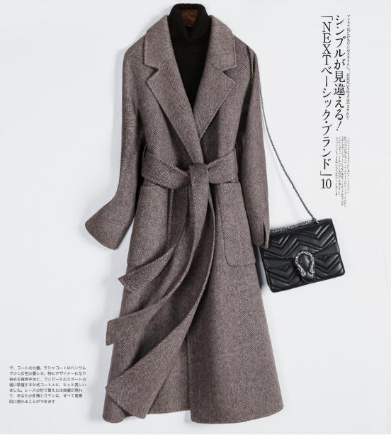 雑誌掲載♪チェックコート　レディース大きいサイズ ロング丈 秋冬アウター グレンチェック ラシャコート F430