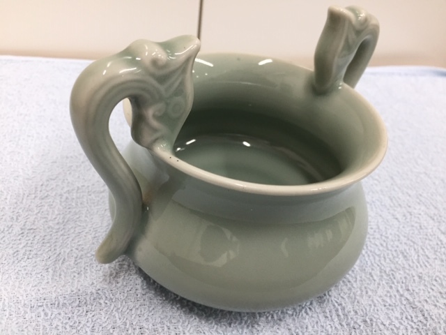 美品唐物 中国龍泉 香炉 青磁 中国古玩 在銘 古美術 時代品