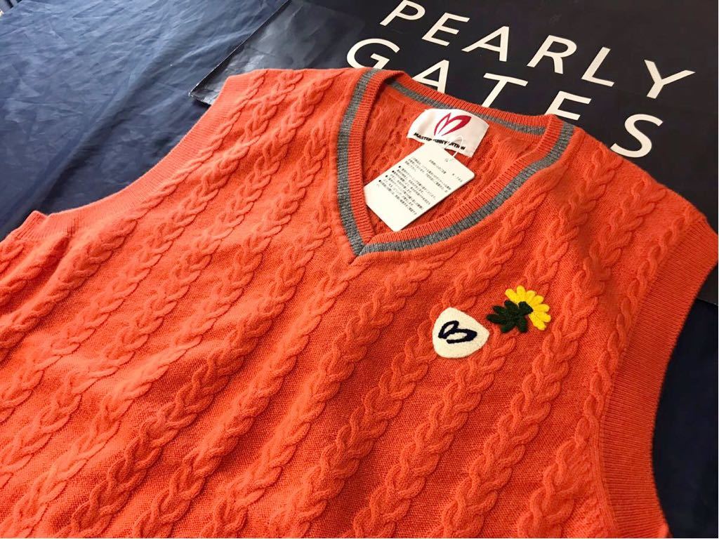 【数量限定，送料無料】 本物 PEARLY GATES パーリーゲイツ/マスターバニーエディション 5 サイズL 超 カシミヤ100%Vネックベスト オレンジ(パーリーゲイツ)｜売買されたオークション情報、yahooの商品情報をアーカイブ公 ベスト