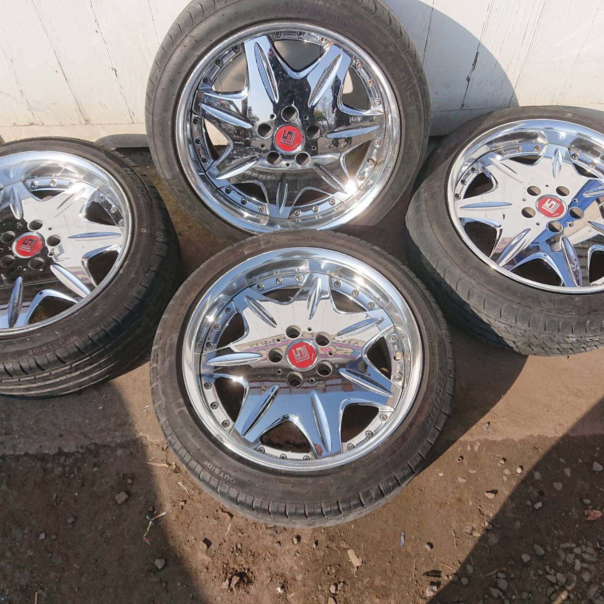 18インチ LS メッキディッシュ メッキディッシュホイール 中古（リム径 