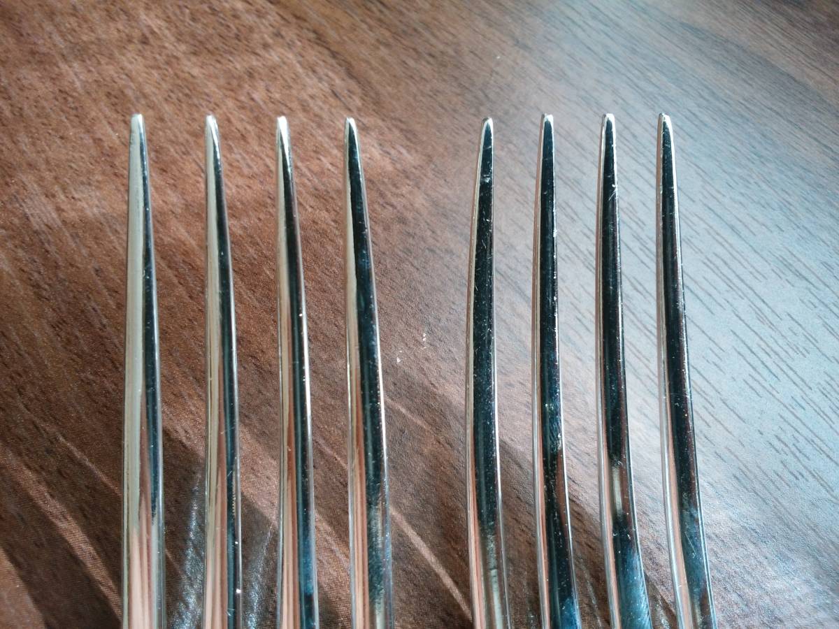 クリストフル Christofle ローリエ 希少モデル シルバープレート 銀メッキ テーブルフォーク 2本 アンティーク_5