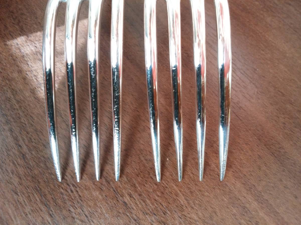 クリストフル Christofle ローリエ 希少モデル シルバープレート 銀メッキ テーブルフォーク 2本 アンティーク_6