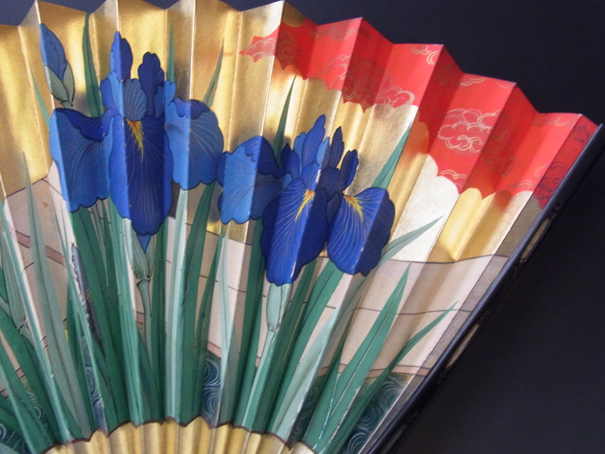 舞扇 十松屋福井扇舖 「鶴亀」京扇子 ケース付き 京都扇子団扇商工協同組合