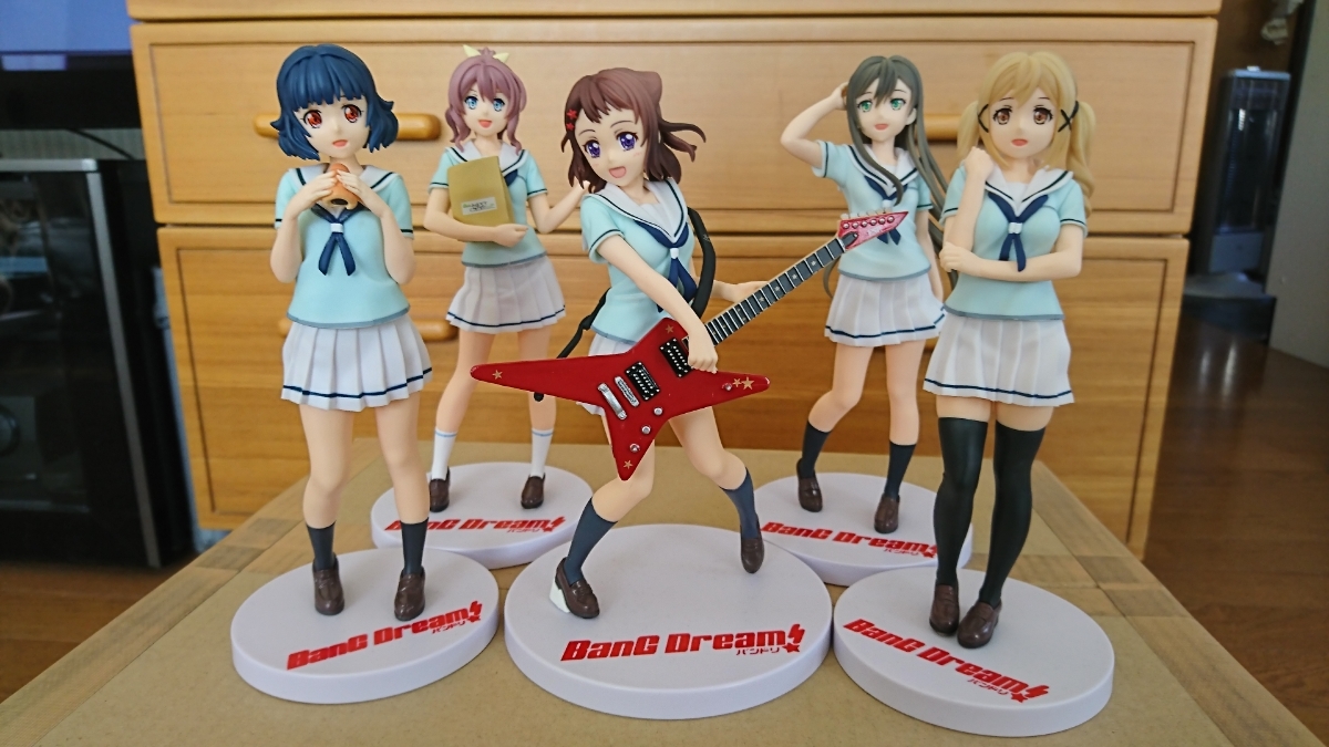 現状品 バンドリ/ポピパ フィギュア 5体セット/戸山香澄/花園たえ/牛込 