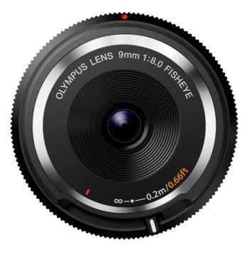 新品 OLYMPUS ミラーレス一眼 9mm f8 フィッシュアイ ボディキャップレンズ ブラック BCL-0980 BLK