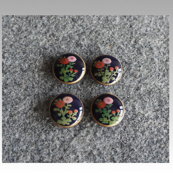 699　古伊万里金赤輪線文様盃　無傷美品　明治 伊万里 AS4348 5客 膾皿 色絵 丸紋図 杜 清水三年坂美術館 世界を驚嘆