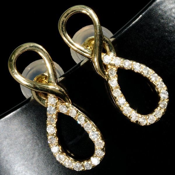 k18 0.09ct刻印　一粒ダイヤピアス DIAMOND】 天然の輝き 【0.09ct】 参考価格36万円 ダイヤモンド ピアス