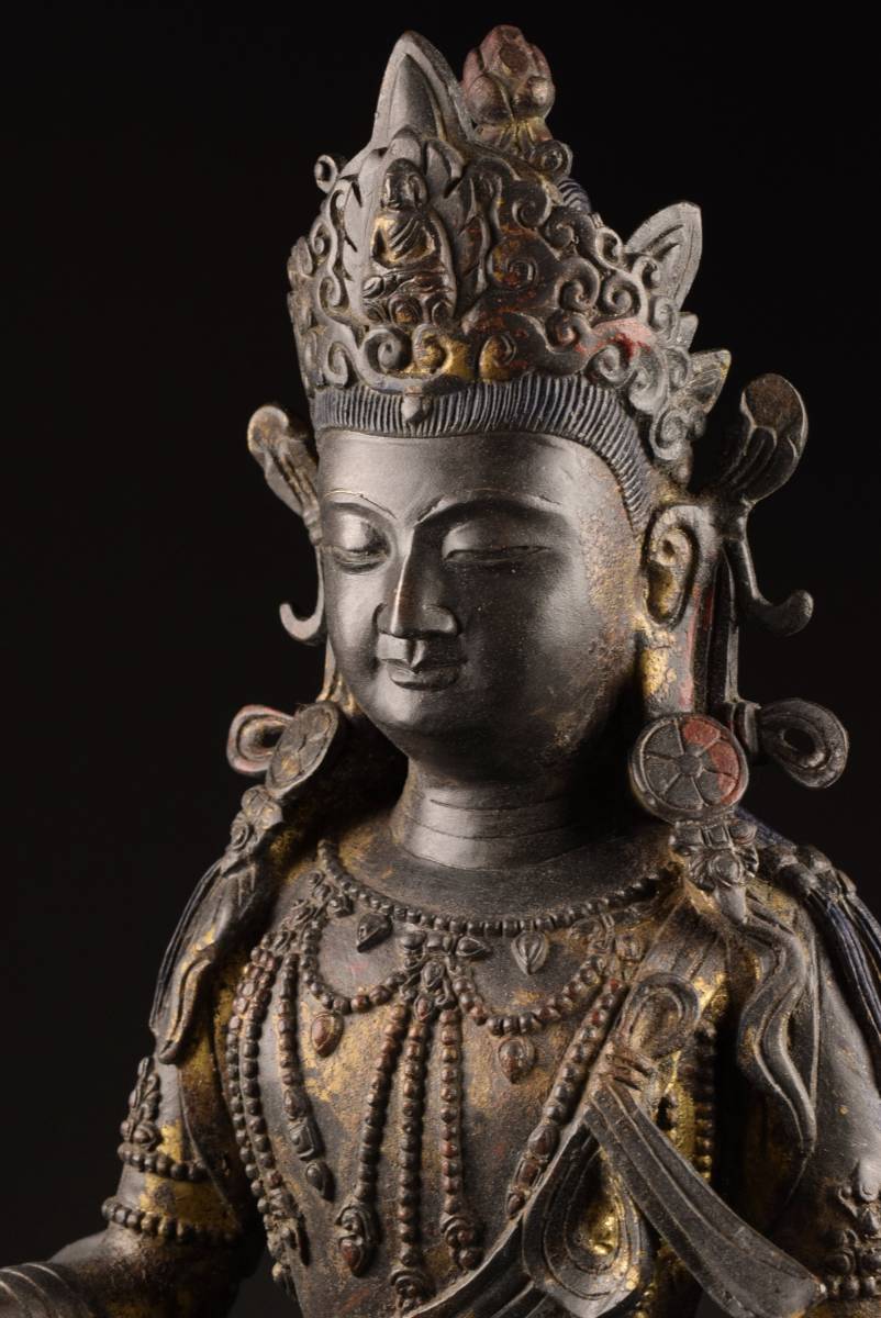 仏教美術 仏像 古銅鍍金 置物 チベット仏 中国美術 金鍍金のチャクラ