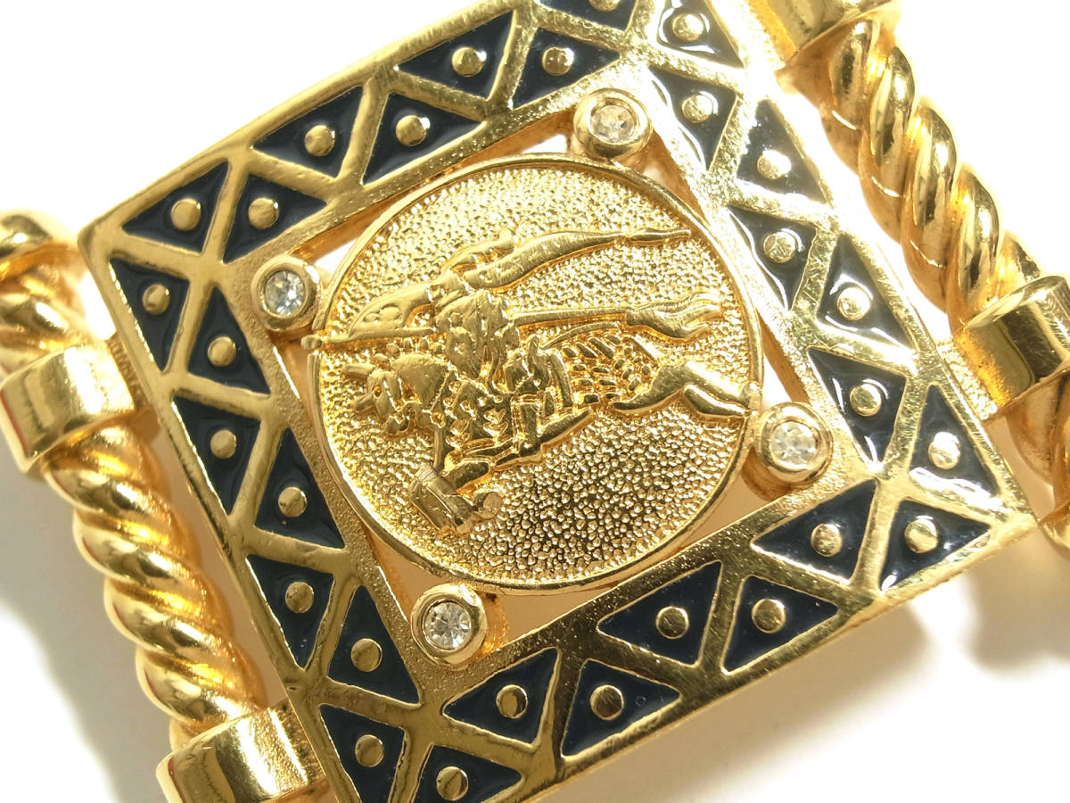 Burberry バーバリー 馬上の騎士 七宝 ブローチ中古品