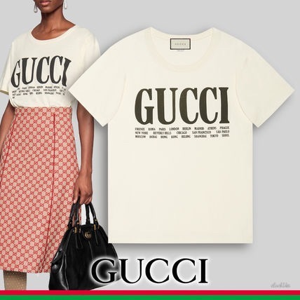 GUCCI★グッチ★Mサイズ★オフホワイト★2018年春夏コレクション★ロゴプリント★492347-X3M22★美品★人気商品★