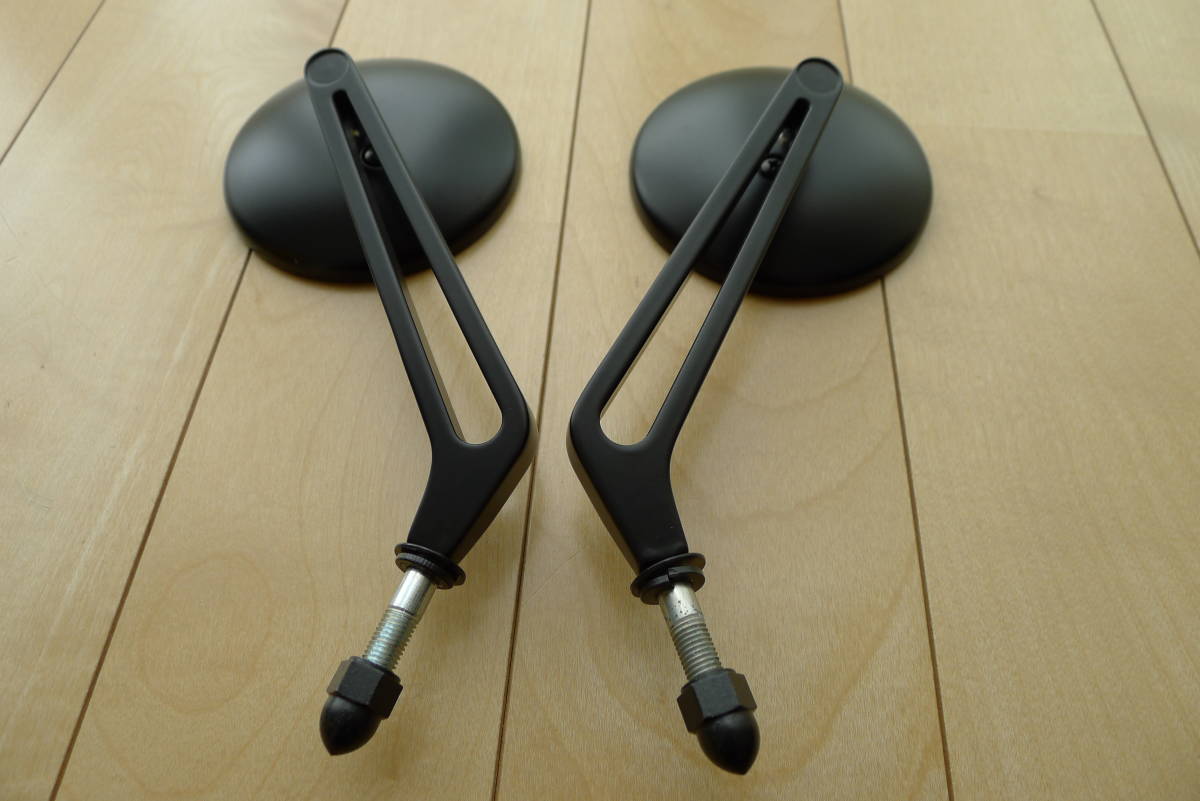 ハーレー純正 ドーム・ビレットスタイル・ミラー サテンブラック 2個