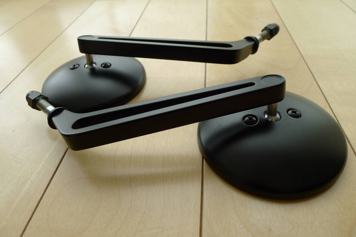 ハーレー純正 ドーム・ビレットスタイル・ミラー サテンブラック 2個